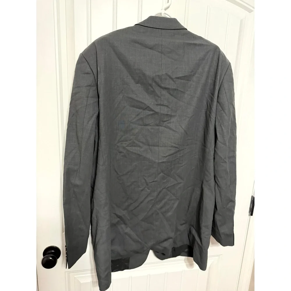 Hugo Boss Blazer Mens 44L Grey Virgin Wool Einstein Sigma US 3-Button Jacket